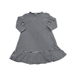 Crewcuts J Crew White Black Navy Striped Cotton Long Sleeve Dress Girls Size 12